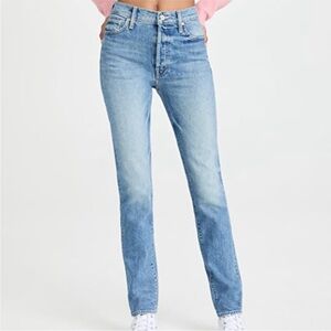 MOTHER The Pick-Up Skimp in My Melancholy High Rise Light Blue Jeans Size 25